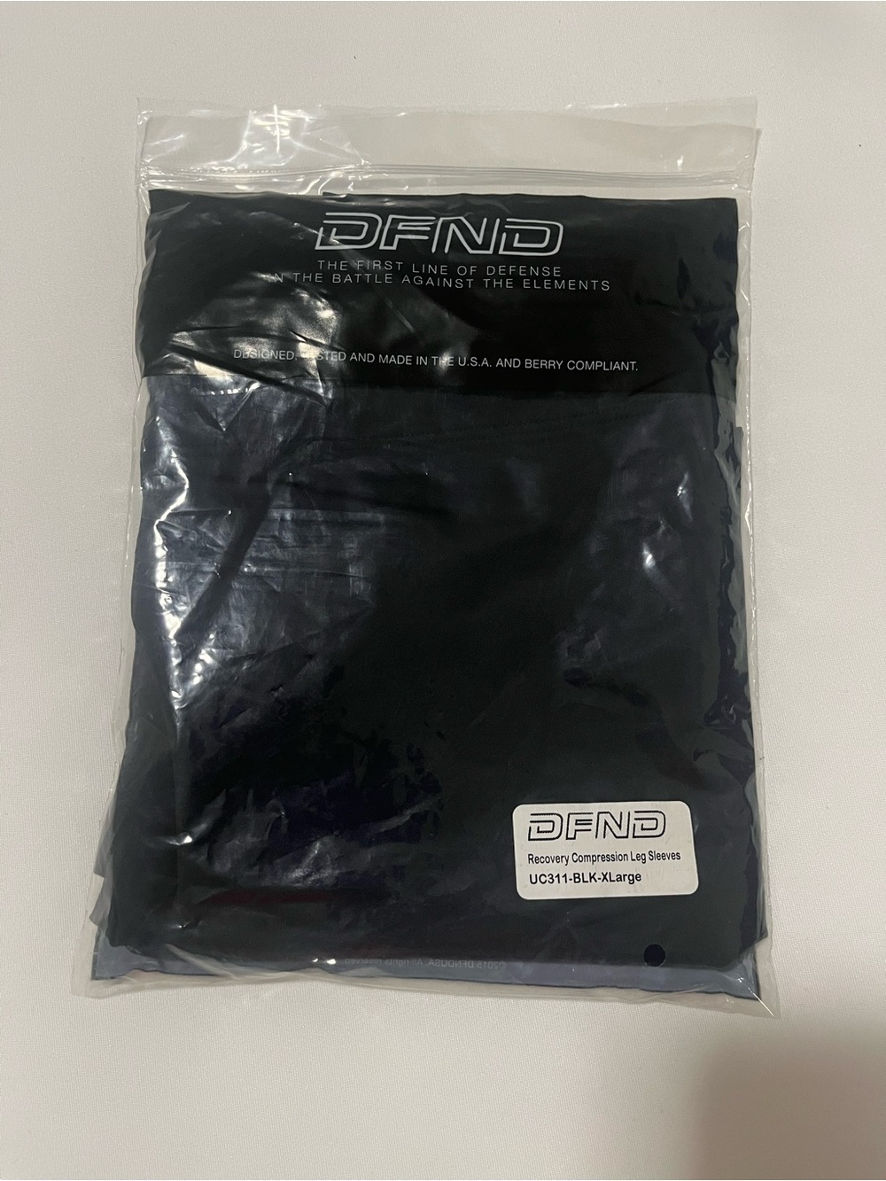 DFND Recovery Compression Leg Sleeves (2 Pack) UC311 Black X-Large Unisex